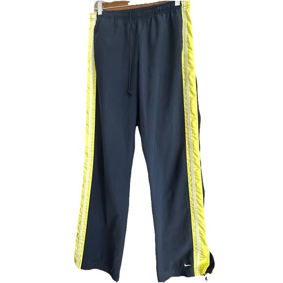 Vintage Nike Pants Womens M Silver Tag Blue Yellow Track Pants Swoosh Y2K 29x32 - Picture 1 of 14